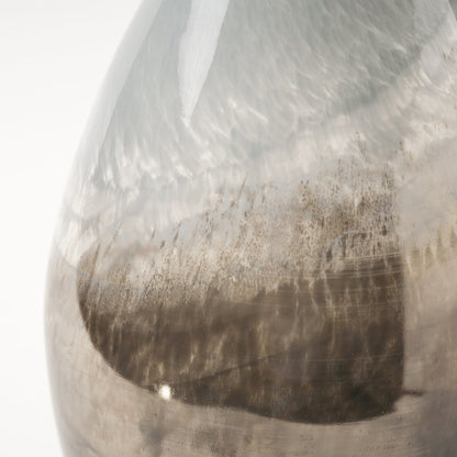 Erie II Tall Two Toned Sky Blue Dark Brown Blown Glass Vase