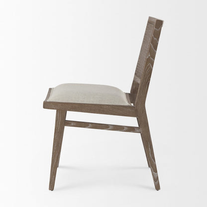 Wynn 20.5L x 24.6W x 34.1H Cream Upholstered Fabric W/Brown Wood Dining Chair