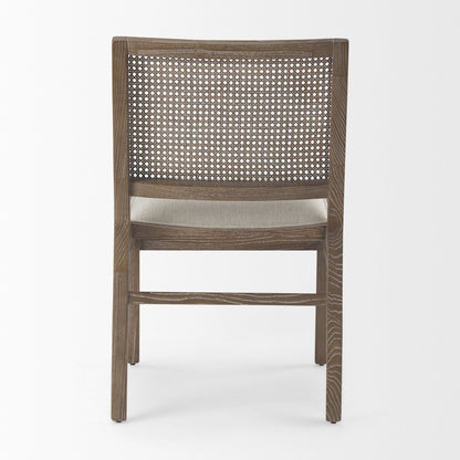 Wynn 20.5L x 24.6W x 34.1H Cream Upholstered Fabric W/Brown Wood Dining Chair