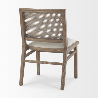Wynn 20.5L x 24.6W x 34.1H Cream Upholstered Fabric W/Brown Wood Dining Chair