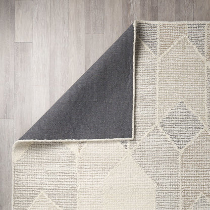 Kolt 8x10 Neutral Geometric Patterned Wool Area Rug