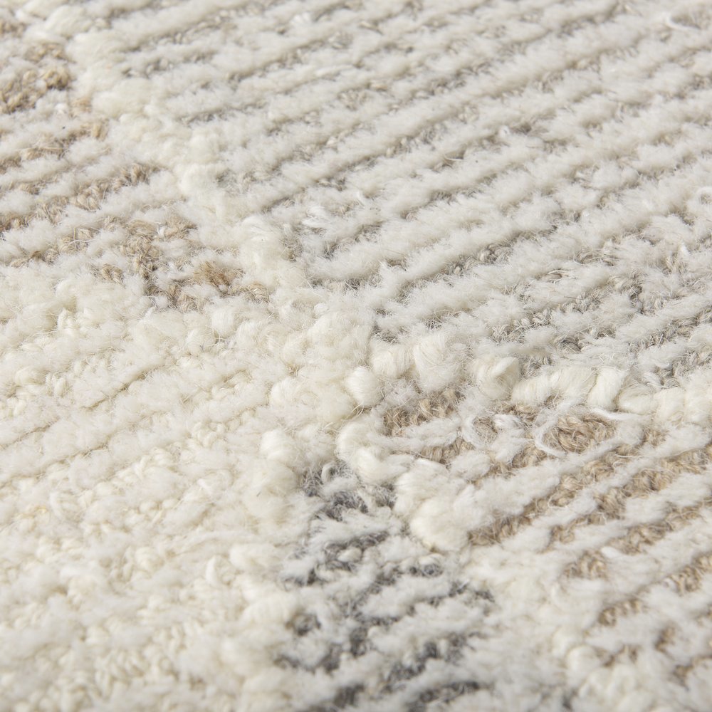 Kolt 8x10 Neutral Geometric Patterned Wool Area Rug