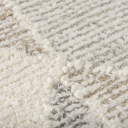 Kolt 8x10 Neutral Geometric Patterned Wool Area Rug