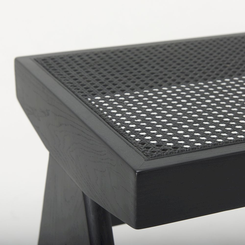 Arvin 59.1L x 17.7W x 18.1H Black Wooden Bench