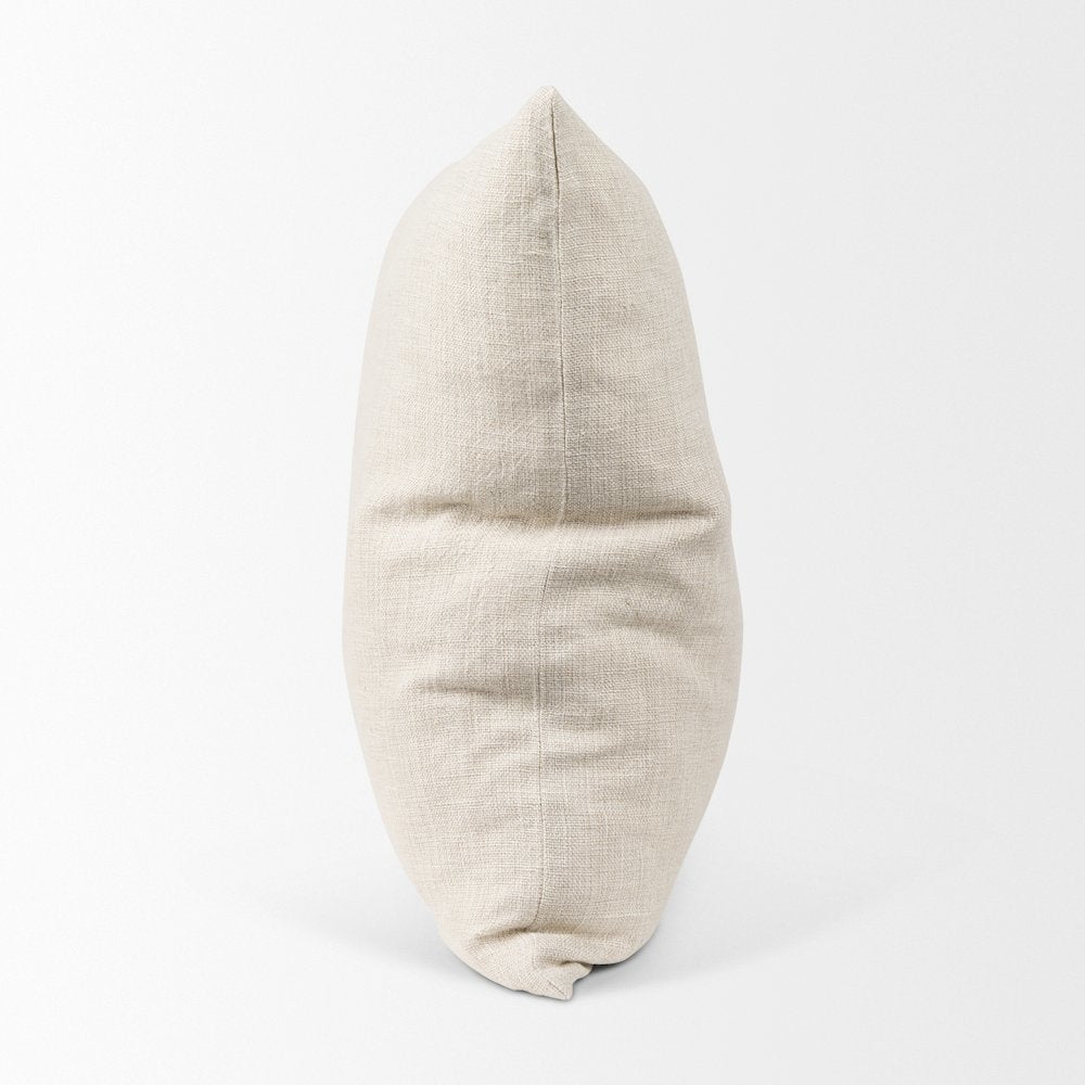 Jacklyn Cream Linen Square Decorative Pillow Cover