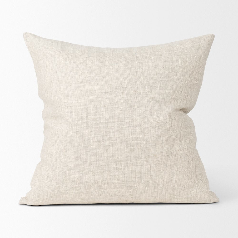Jacklyn Cream Linen Square Decorative Pillow Cover