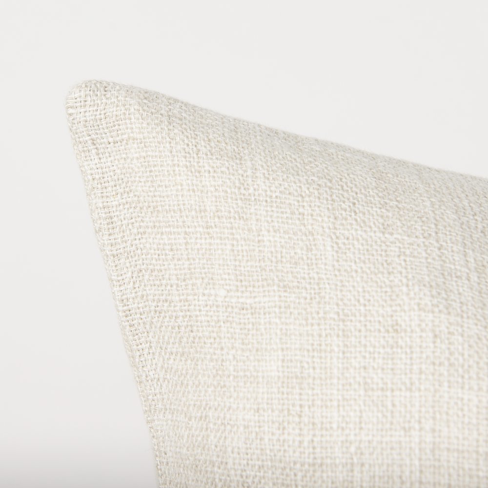 Jacklyn Cream Linen Square Decorative Pillow Cover