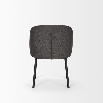 Shannon Dining Chair w/ Gray Fabric & Matte Black Metal