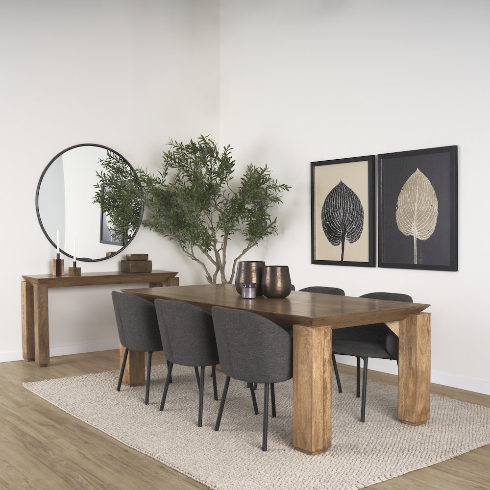 Shannon Dining Chair w/ Gray Fabric & Matte Black Metal