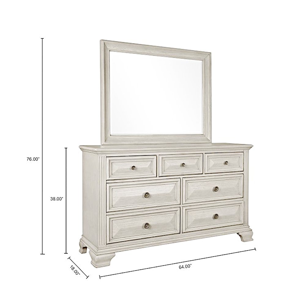Parchment Wood Bedroom Set, Queen Panel Bed, Dresser, Mirror, Nightstand, Chest