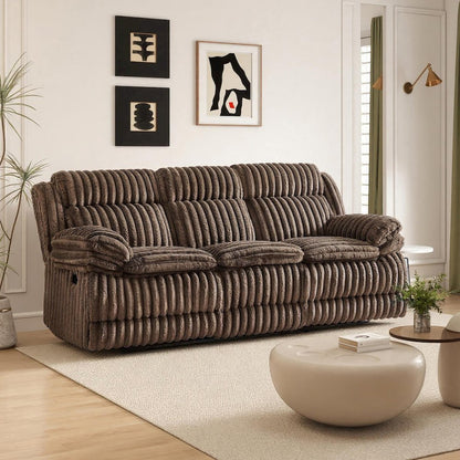 Ardello Manual Reclining Sofa with Wide-Wale Corduroy Upholstery, Built-In Power
