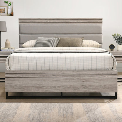 Panel Bed, Dresser, Mirror, 2 Nightstands, and Chest, Weathered Gray, Queen