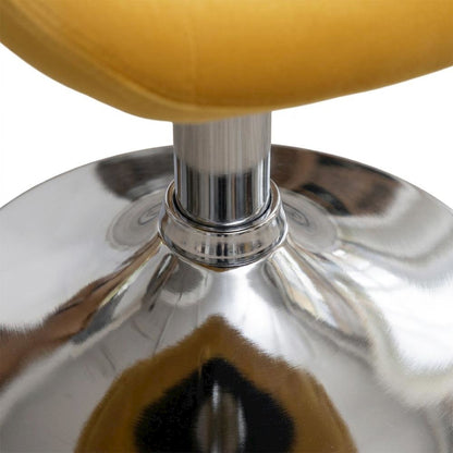 Yellow Upholstered Adjustable Swivel Barstool Set with Cushioned Seats
