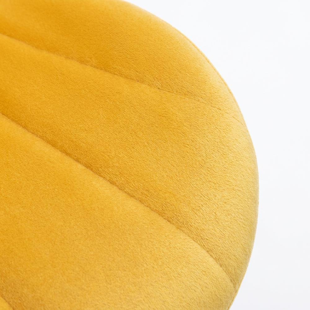 Yellow Upholstered Adjustable Swivel Barstool Set with Cushioned Seats
