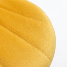 Yellow Upholstered Adjustable Swivel Barstool Set with Cushioned Seats