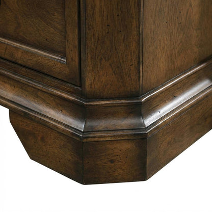 Wooden Nightstand in Antique Walnut Finish with 3 Drawers for Bedroom Storage