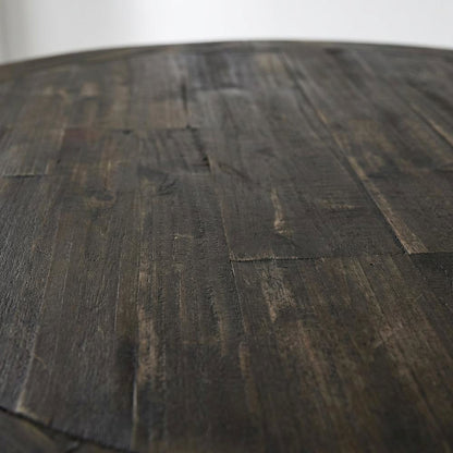 Blue Brown Round Dining Table, Farmhouse Style, Seats 4