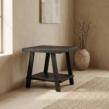 Black, End Side Table, Open Shelf, Quality Build, Durable Wood Frame