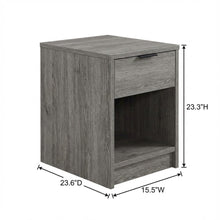 Antique Grey Finish Wood Nightstand with 2 Drawers for Bedroom Storage