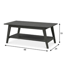 Two-Tone Wood Coffee Table in Weathered Walnut Gray with Open Shelf Storage