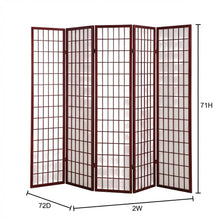 Cherry 4-Panel Wood Folding Room Divider, Rice Paper, 71 Inch