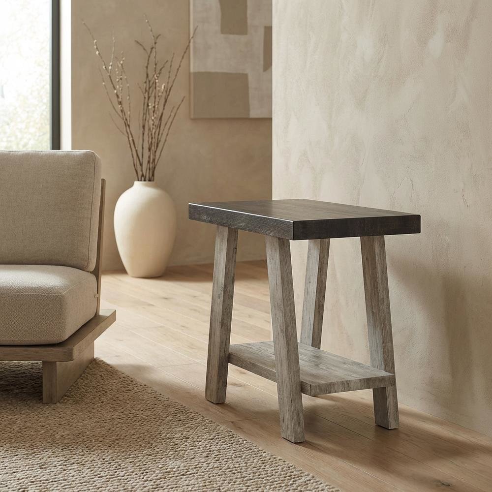 Brown, Side Table, Open Shelf, Quality Build, Durable Wood Frame