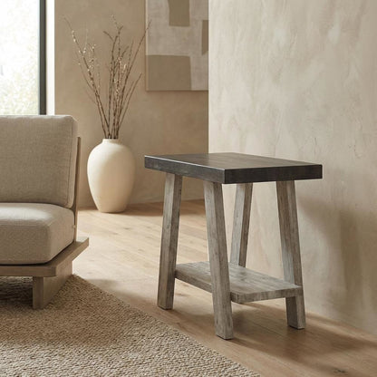 Brown, Side Table, Open Shelf, Quality Build, Durable Wood Frame