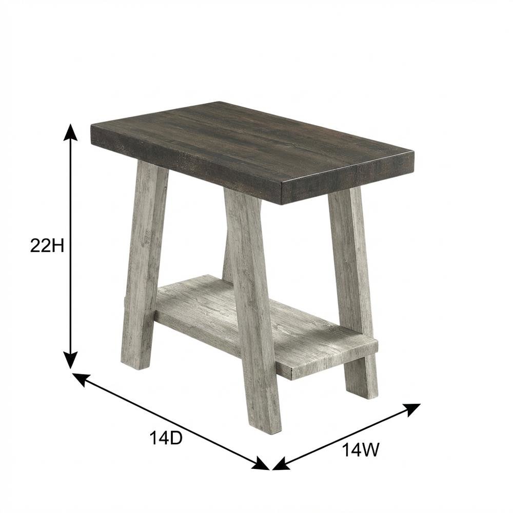 Brown, Side Table, Open Shelf, Quality Build, Durable Wood Frame