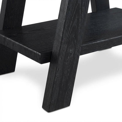 Black, Side Table, Open Shelf, Quality Build, Durable Wood Frame