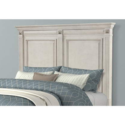 Distressed Parchment Wood Bedroom Set, Queen Bed, Dresser, Mirror,2 Nightstands