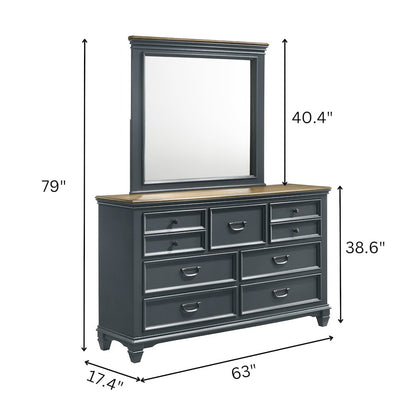 Clelane Wood Bedroom Set Panel Queen Bed, Dresser, Mirror, Nightstand, Chest