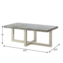 Faux Concrete Coffee Table in White with Contemporary Design and Sturdy Build