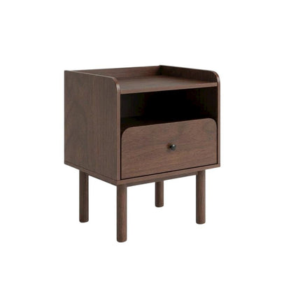 Dual-Tier Nightstand with Side Table Storage