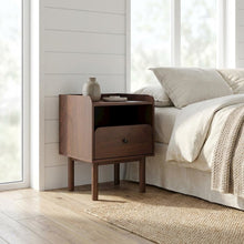 Dual-Tier Nightstand with Side Table Storage
