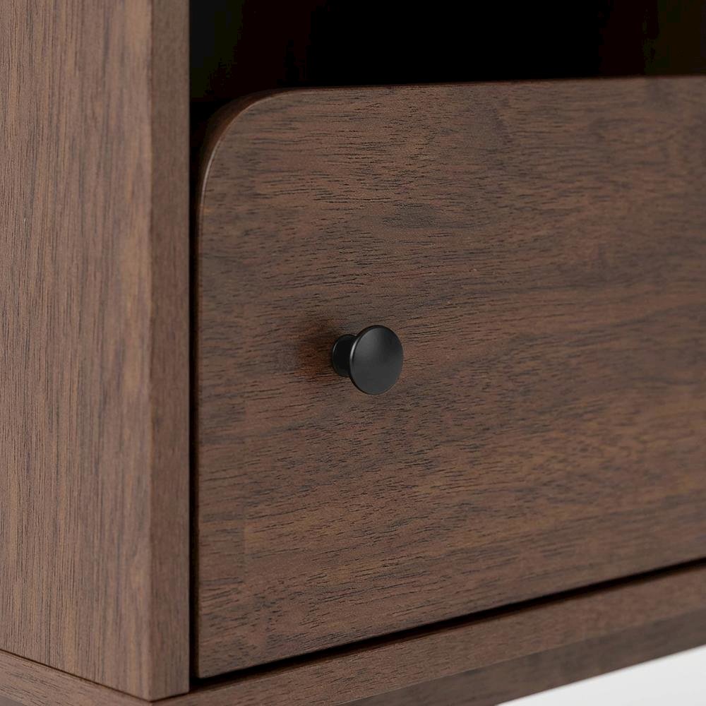 Dual-Tier Nightstand with Side Table Storage