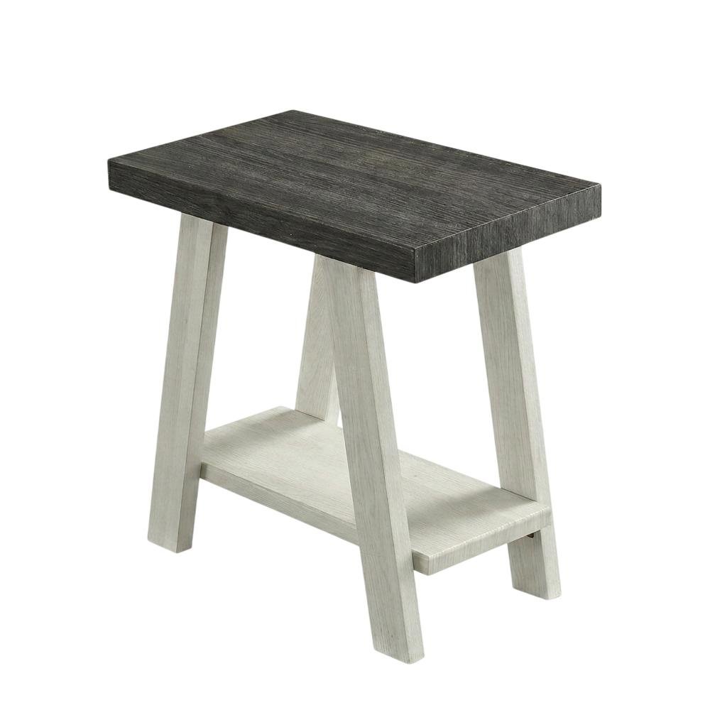 Grey, Side Table, Open Shelf, Quality Build, Durable Wood Frame