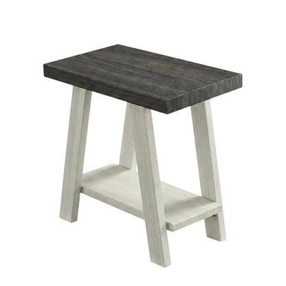 Grey, Side Table, Open Shelf, Quality Build, Durable Wood Frame