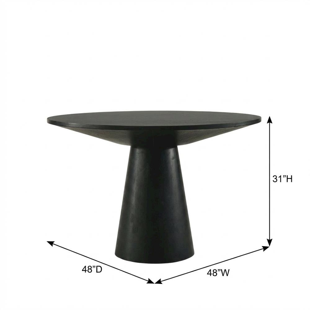 Round Pedestal Dining Table, Contemporary Wood Style, Seats 4