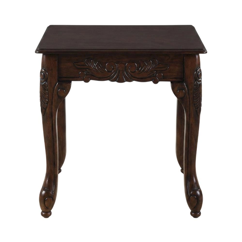 Dark Cherry Finish Wood End Table with Elegant Style