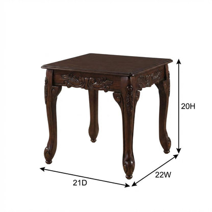 Dark Cherry Finish Wood End Table with Elegant Style