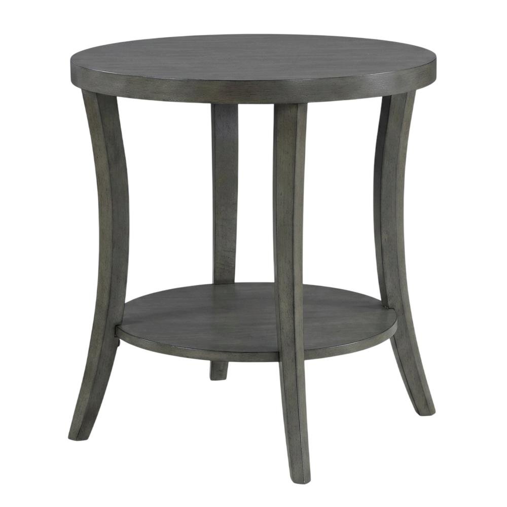 Gray oval end table with modern design and durable construction