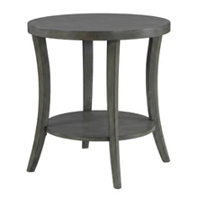 Gray oval end table with modern design and durable construction