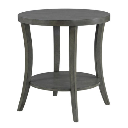 Gray oval end table with modern design and durable construction