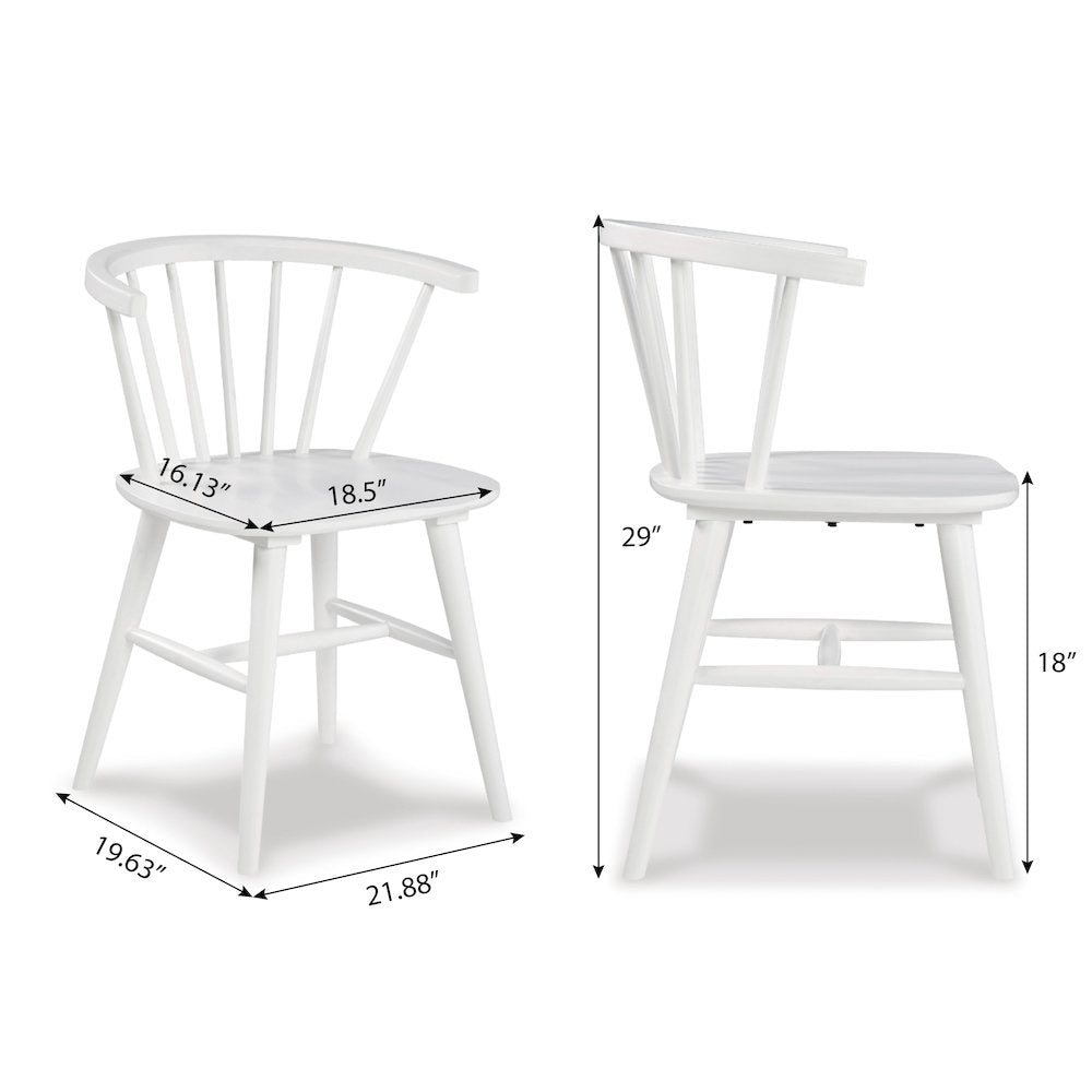 Alwynn Wooden Spindle Back Dining Chairs, Windsor Chairs, Set of 2, White