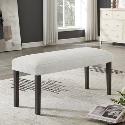Sorlen Modern 6-Piece Dining Set, 3D Faux Concrete Table with 4 Chairs and Bench