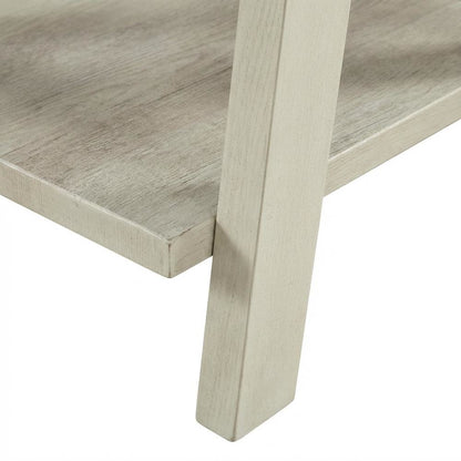 Beige, End Side Table, Open Shelf, Quality Build, Durable Wood Frame