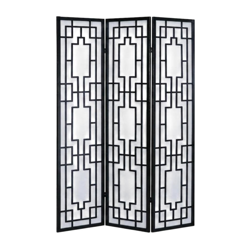 Natural 3-Panel Wood Folding Room Divider, Fabric, 70 Inch