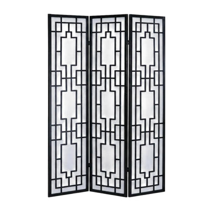 Natural 3-Panel Wood Folding Room Divider, Fabric, 70 Inch