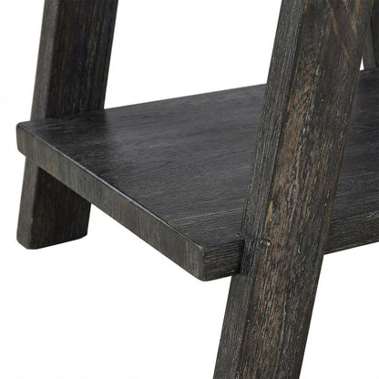 Charcoal, End Side Table, Open Shelf, Quality Build