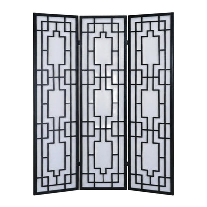 Natural 3-Panel Wood Folding Room Divider, Fabric, 70 Inch